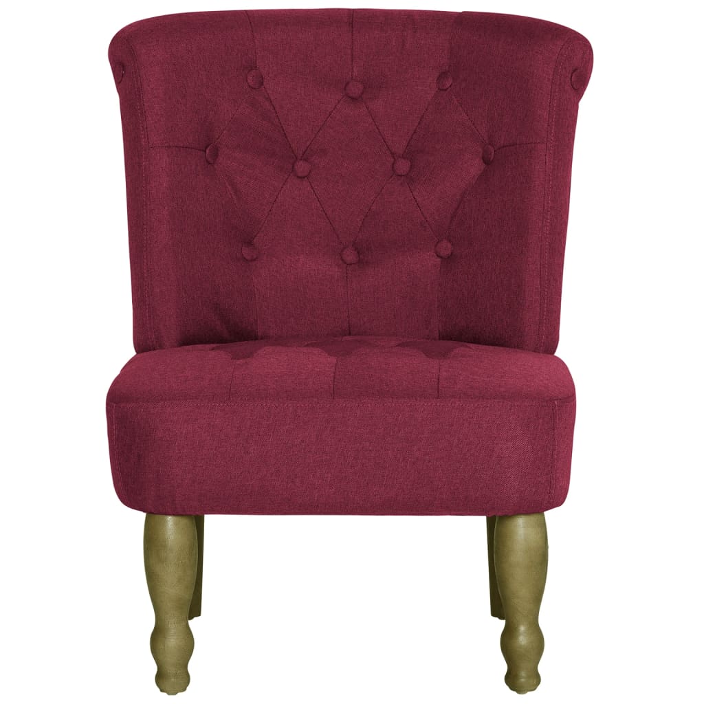 Chaises françaises 2 pcs Rouge bordeaux Tissu