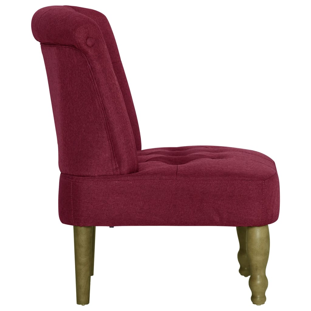Chaises françaises 2 pcs Rouge bordeaux Tissu