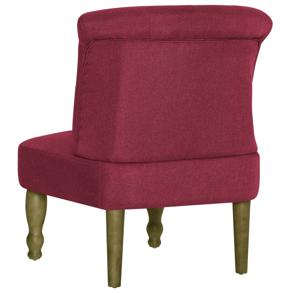 Chaises françaises 2 pcs Rouge bordeaux Tissu