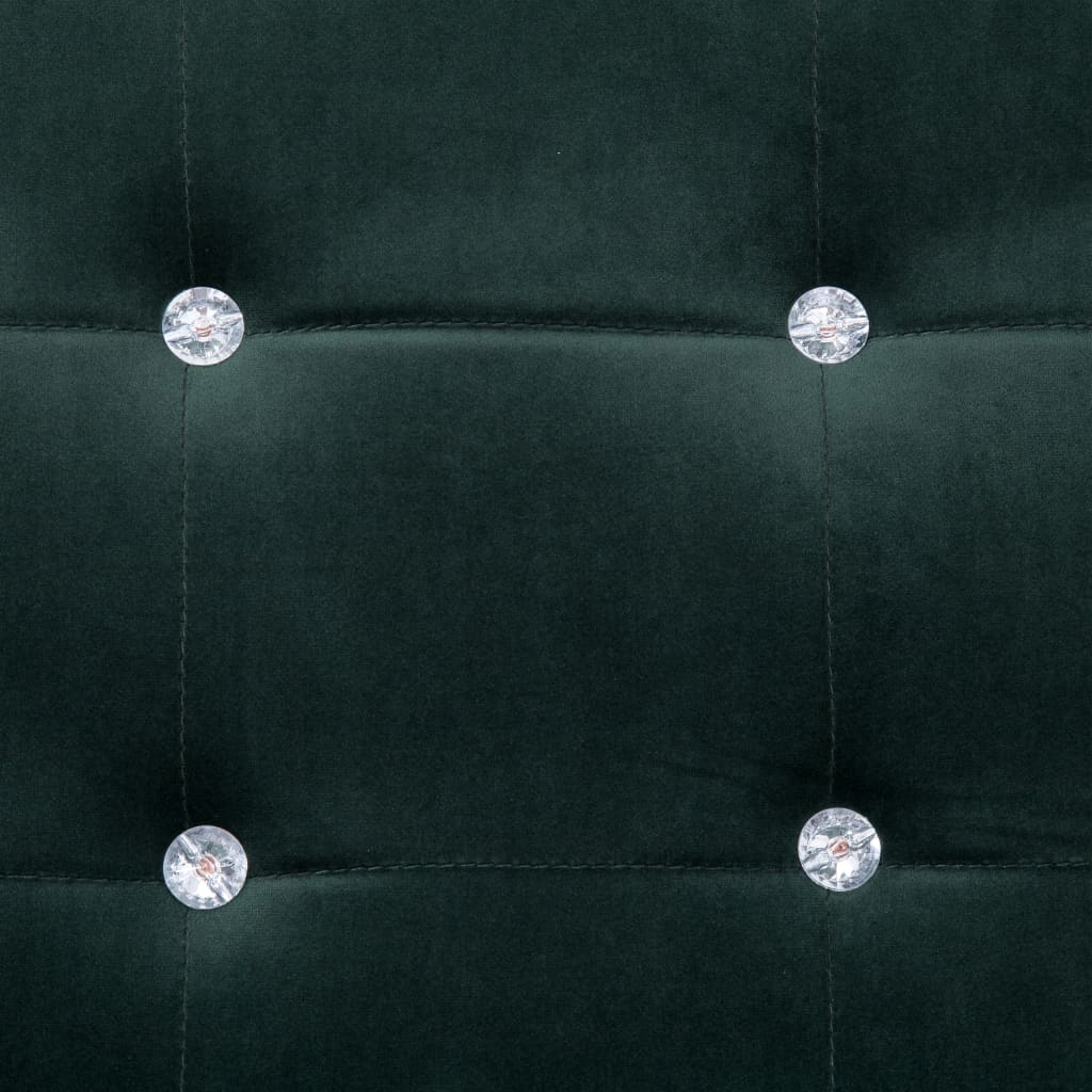 Canapé 2 places avec accoudoirs Vert foncé Chrome et velours