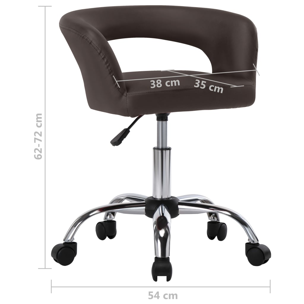 Chaises de salle à manger 2 pcs Marron Similicuir