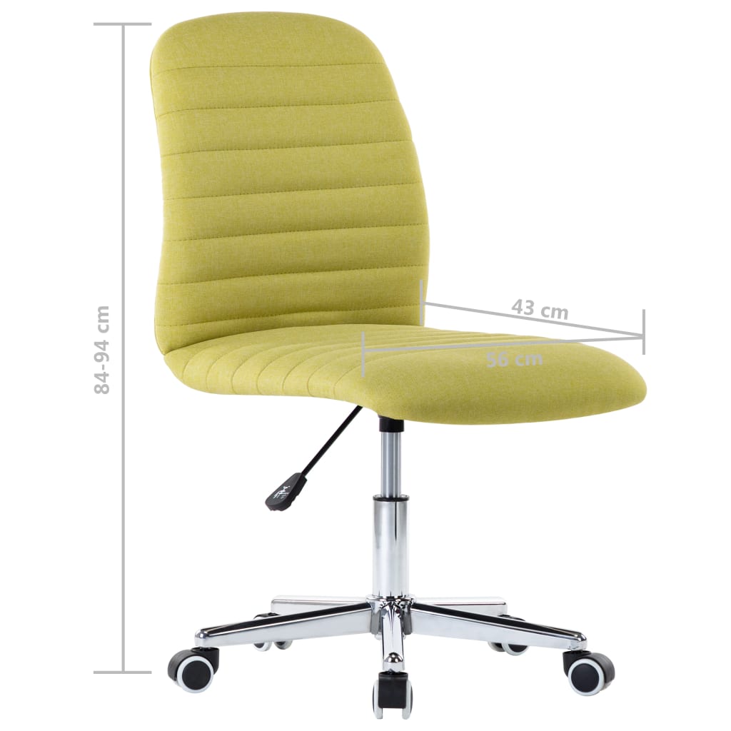Chaises de salle à manger 2 pcs Vert Tissu