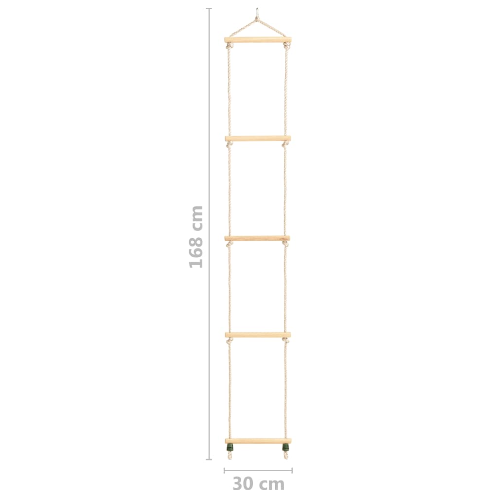 Échelle de corde pour enfants Bois massif et PE 30x168 cm