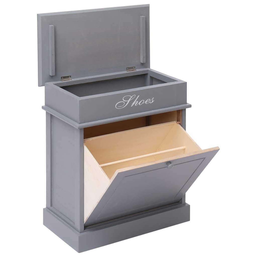 Armoire à chaussures Gris 50 x 28 x 58 cm Bois de Paulownia