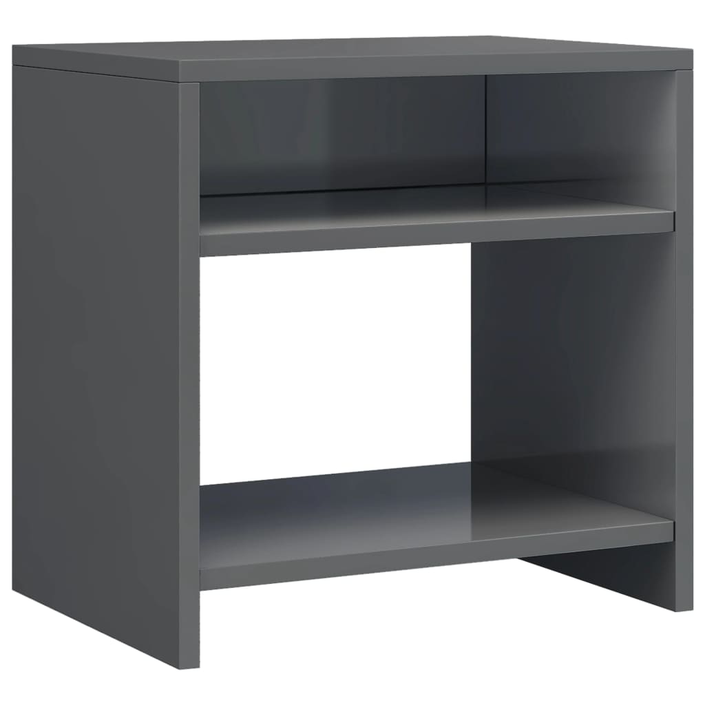 Table de chevet Gris brillant 40 x 30 x 40 cm Aggloméré