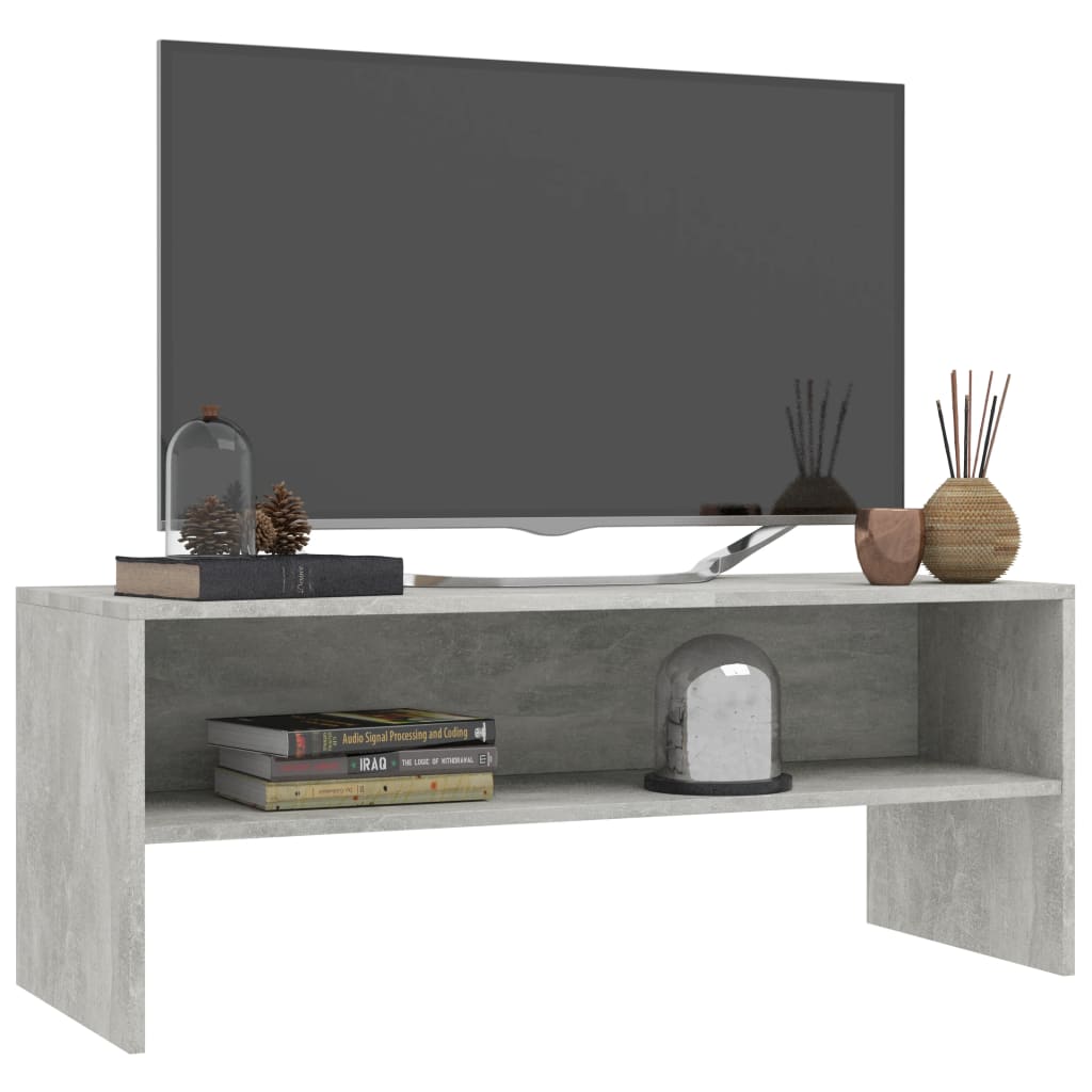 Meuble TV Gris béton 100 x 40 x 40 cm Aggloméré