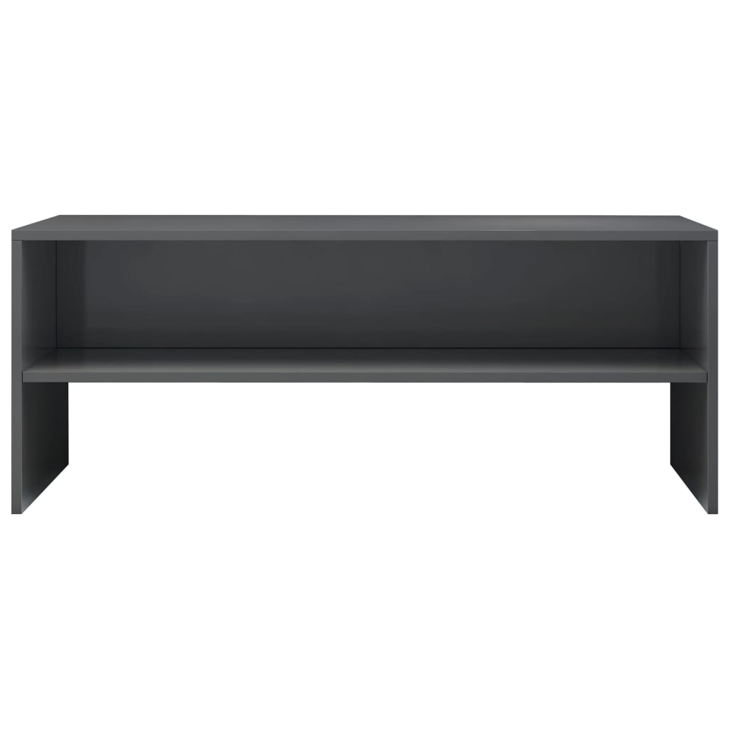 Meuble TV Gris brillant 100 x 40 x 40 cm Aggloméré