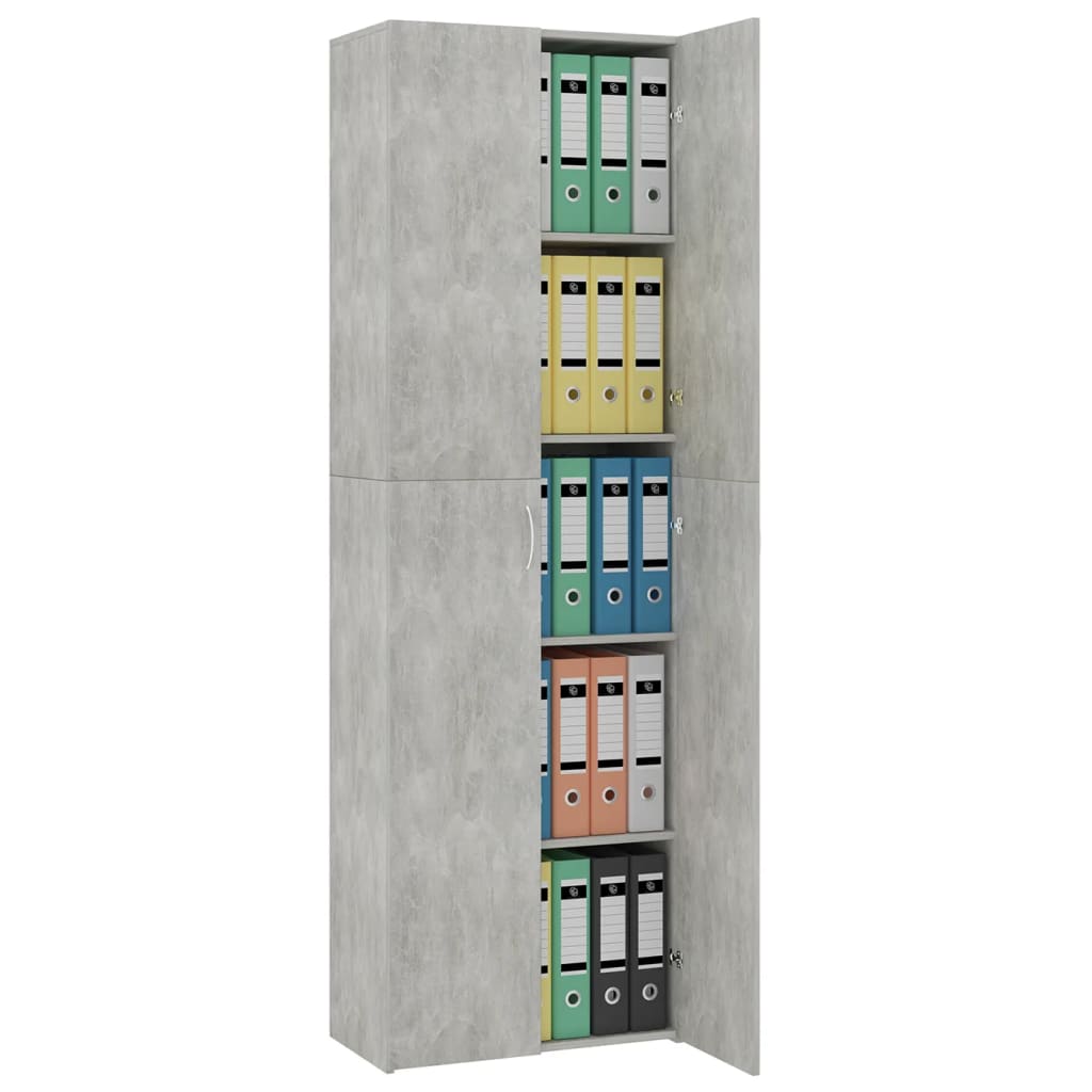 Armoire de bureau Gris cement 60x32x190 cm Aggloméré