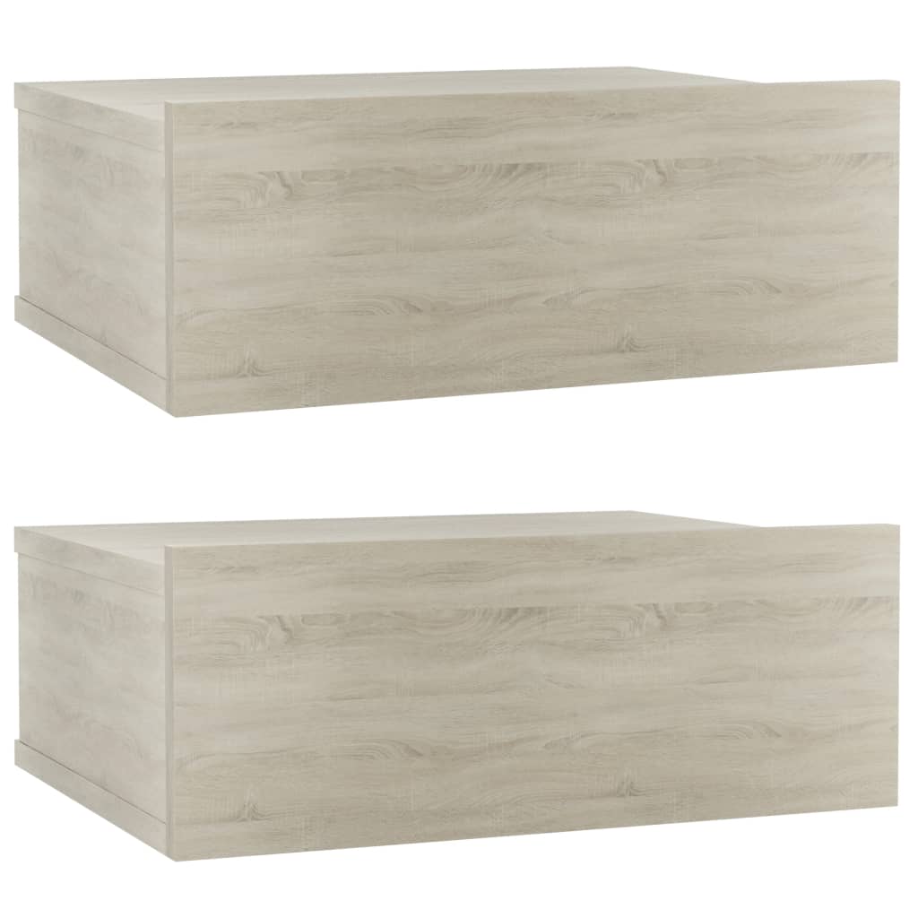 Tables de chevet flottantes 2 pcs Chêne sonoma 40x30x15 cm
