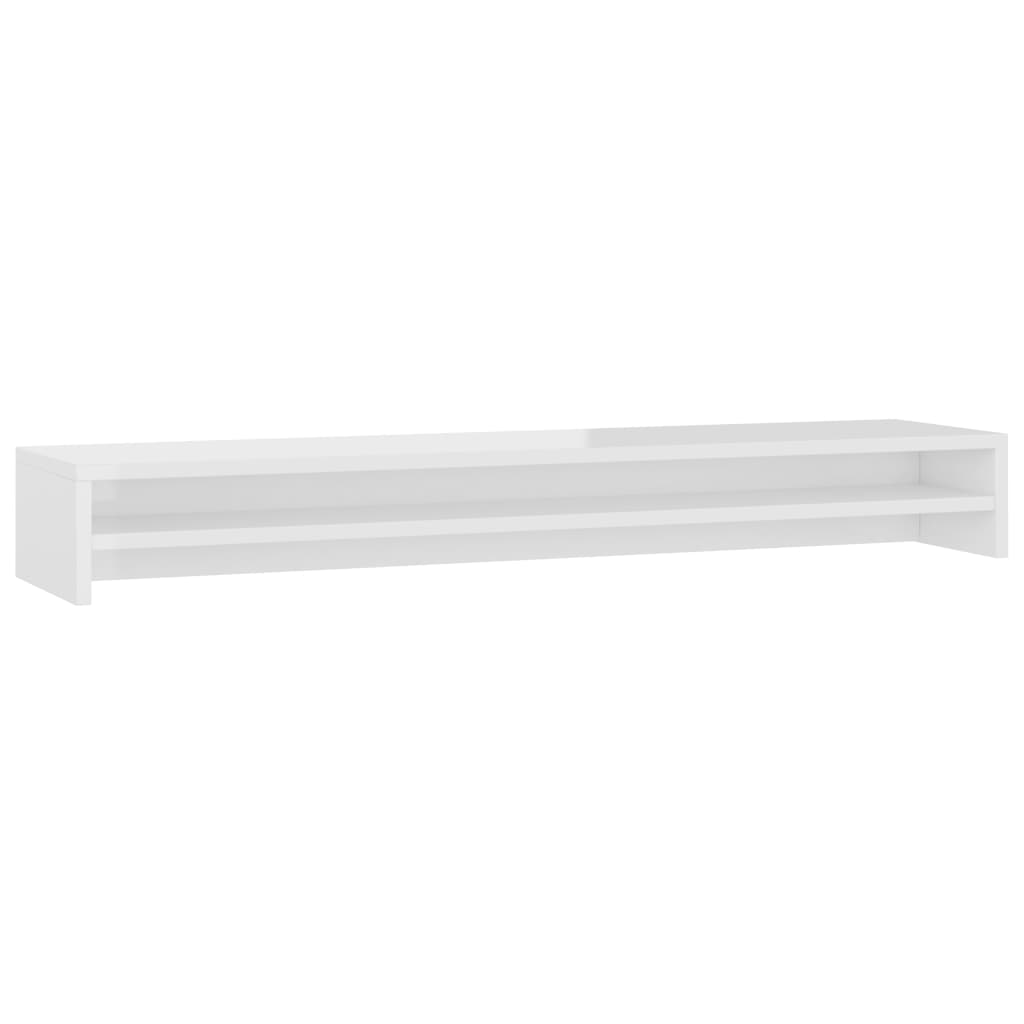 Support de moniteur Blanc brillant 100 x 24 x 13 cm Aggloméré
