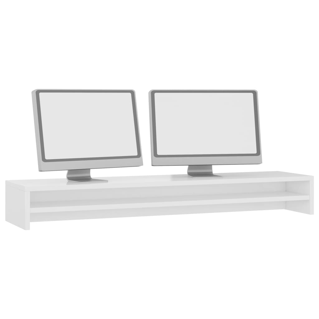 Support de moniteur Blanc brillant 100 x 24 x 13 cm Aggloméré