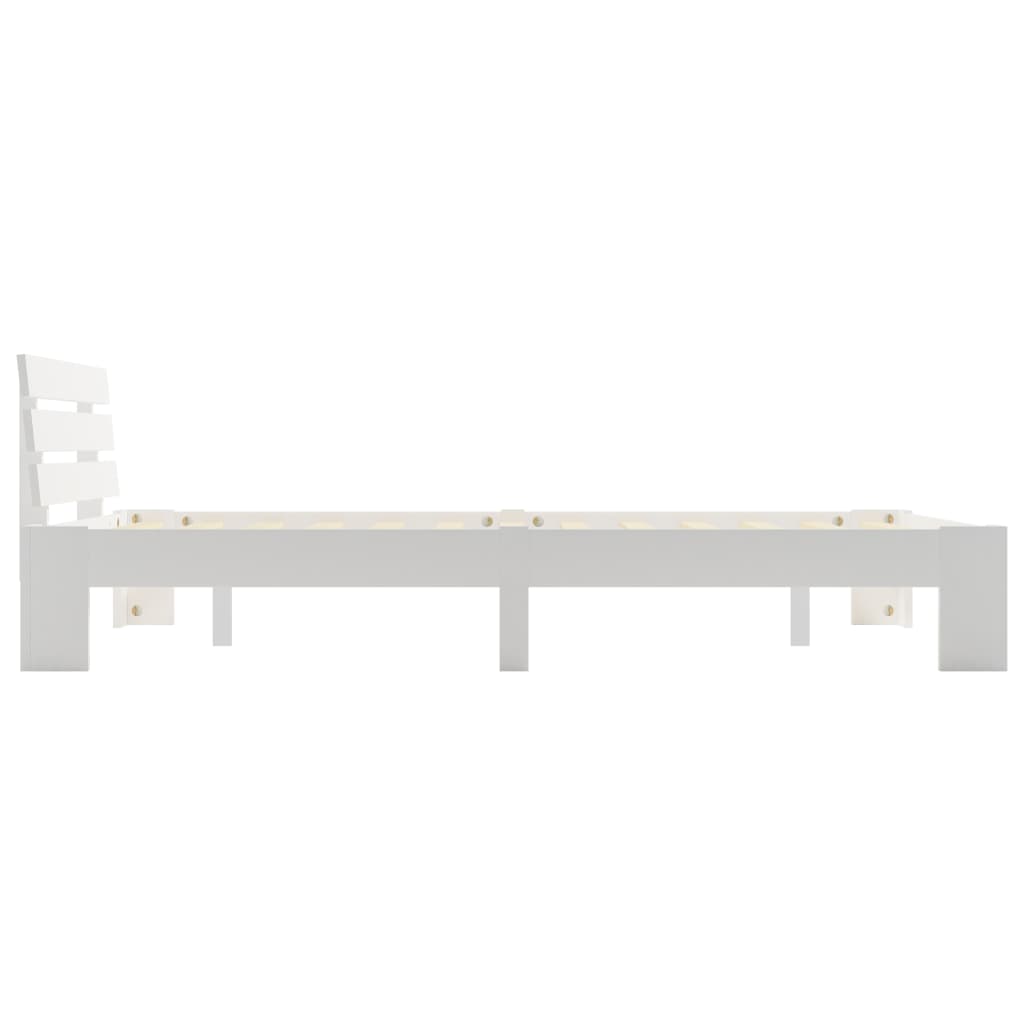 Cadre de lit Blanc Bois de pin massif 140 x 200 cm