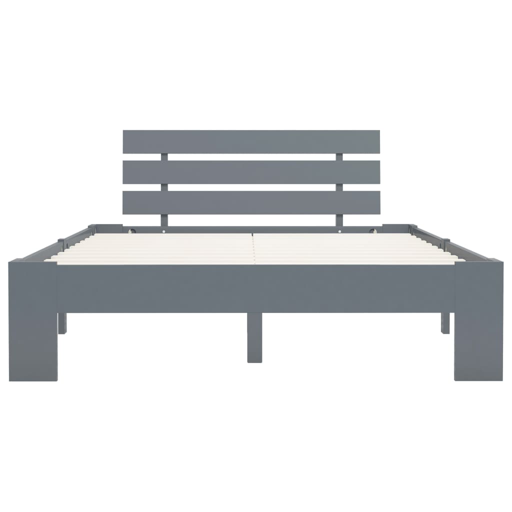 Cadre de lit Gris Bois de pin massif 120 x 200 cm