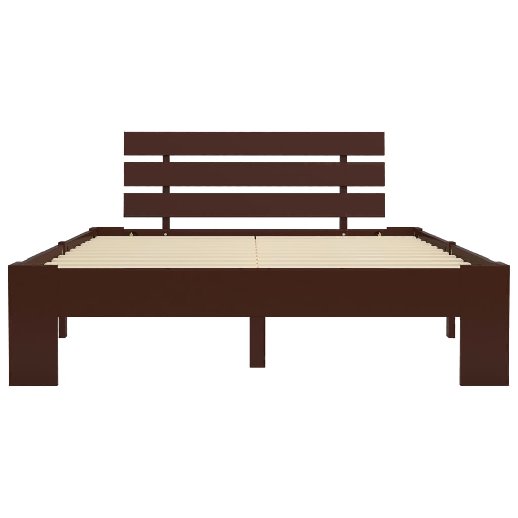 Cadre de lit Marron foncé Bois de pin massif 140 x 200 cm