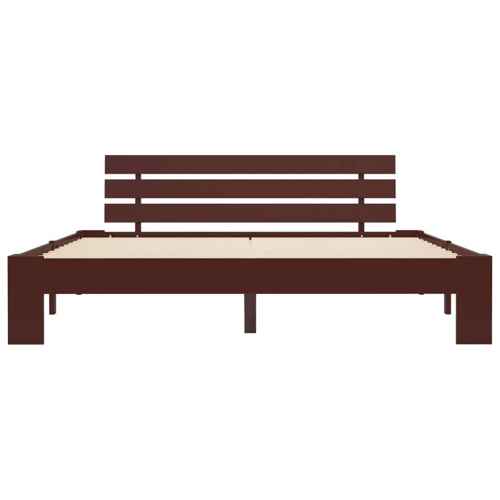Cadre de lit Marron foncé Bois de pin massif 160 x 200 cm
