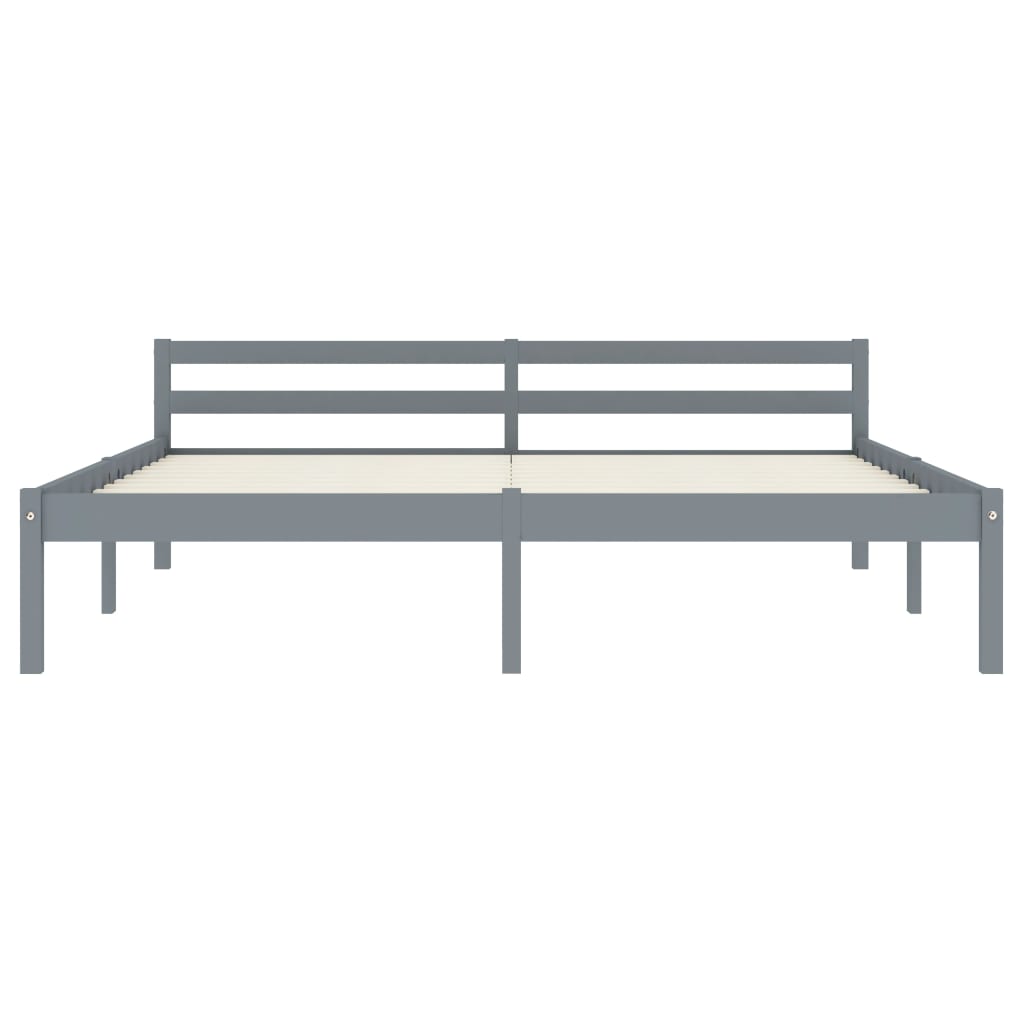 Cadre de lit Gris Bois de pin massif 180 x 200 cm