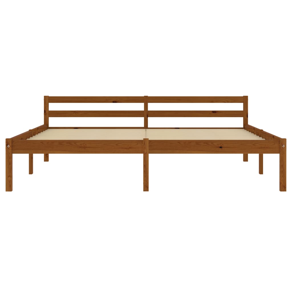 Cadre de lit Marron miel Bois de pin massif 180 x 200 cm