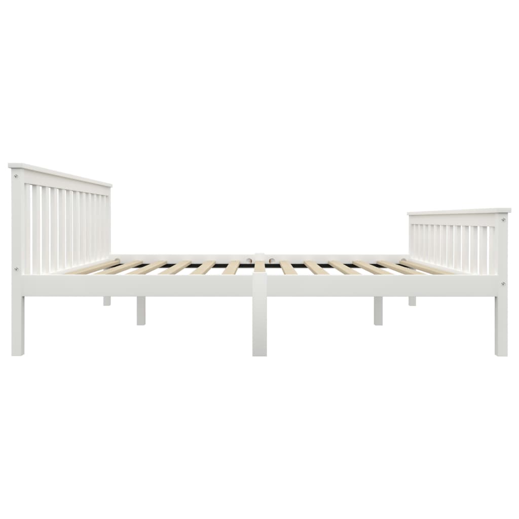 Cadre de lit Blanc Bois de pin massif 160 x 200 cm