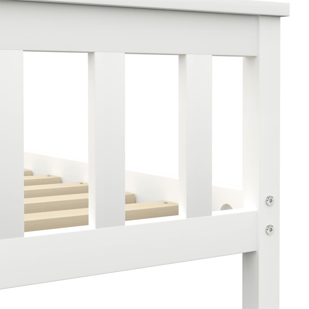 Cadre de lit Blanc Bois de pin massif 160 x 200 cm