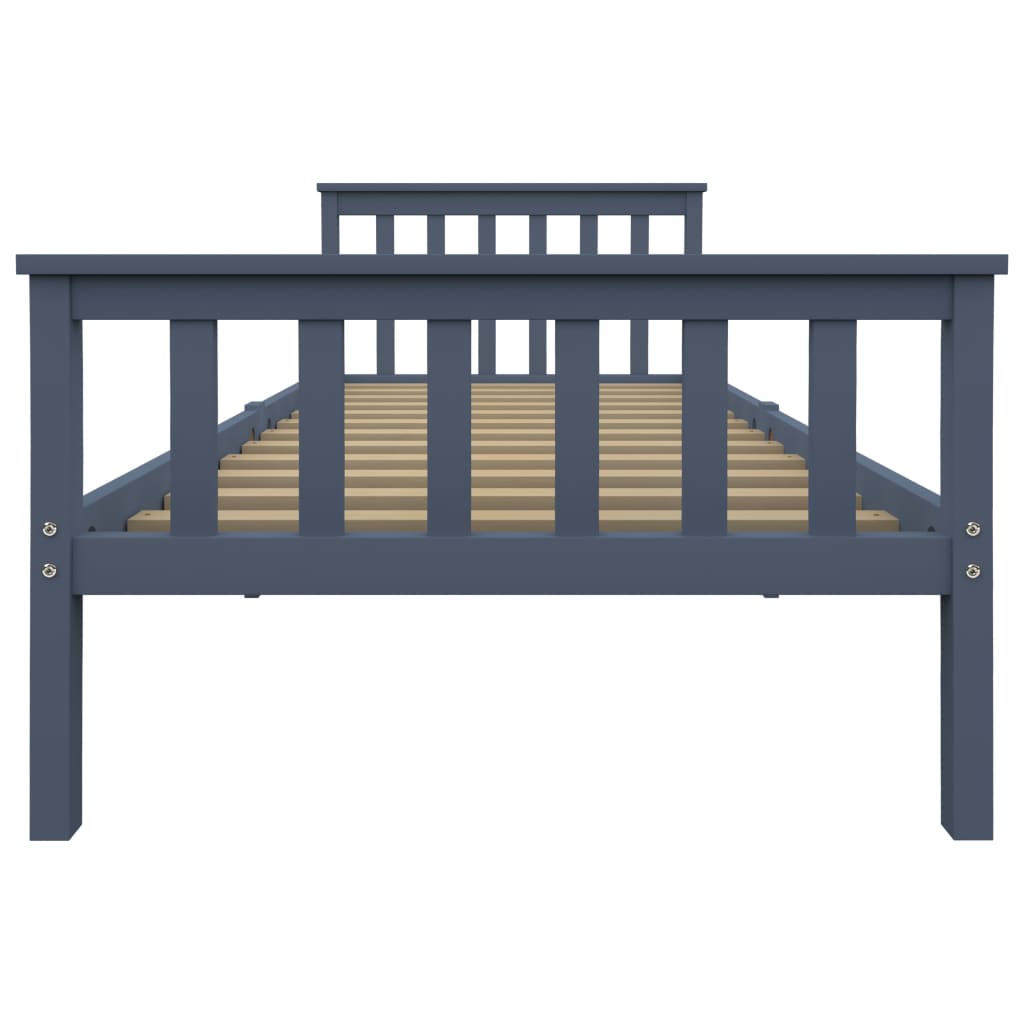 Cadre de lit Gris Bois de pin massif 100 x 200 cm