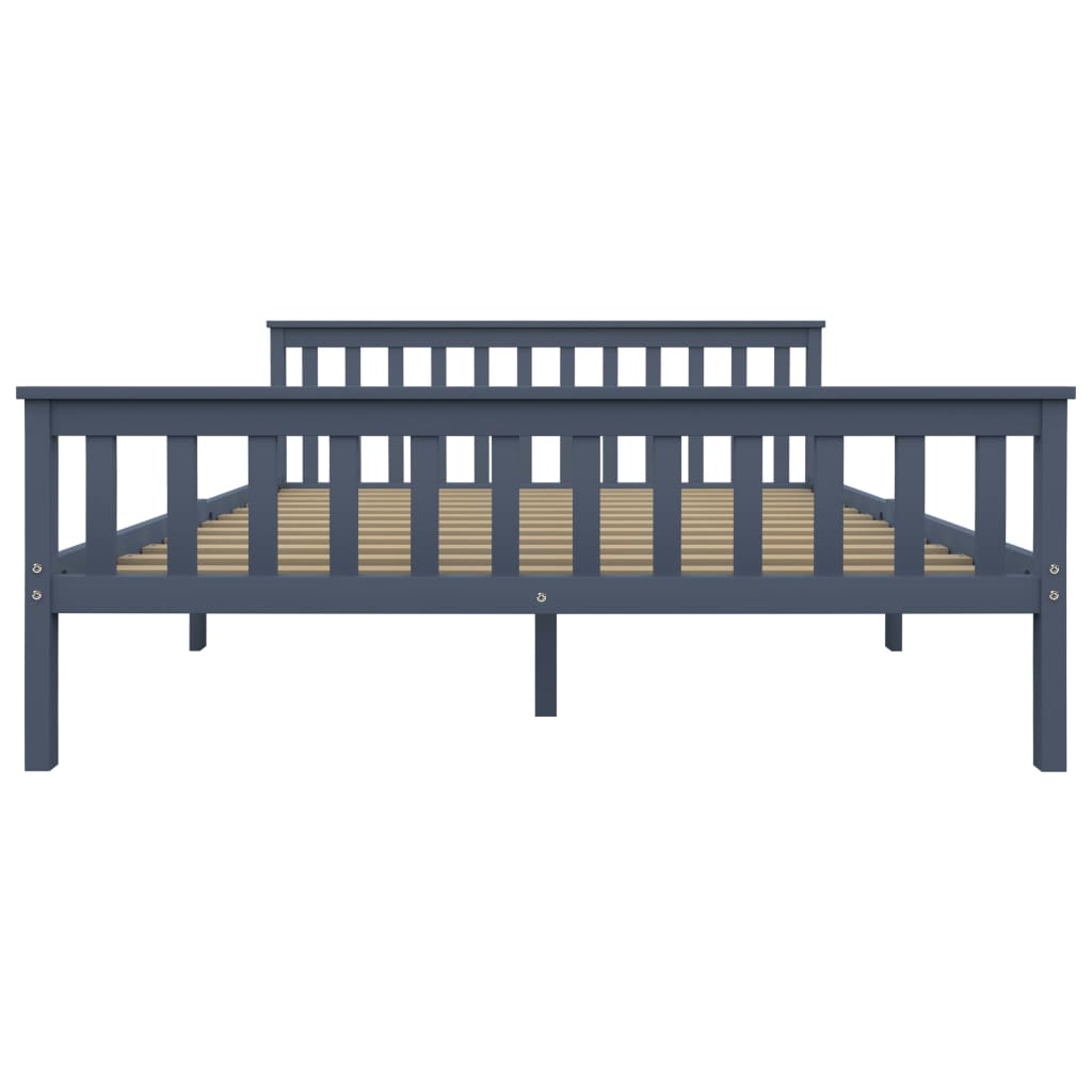 Cadre de lit Gris Bois de pin massif 160 x 200 cm
