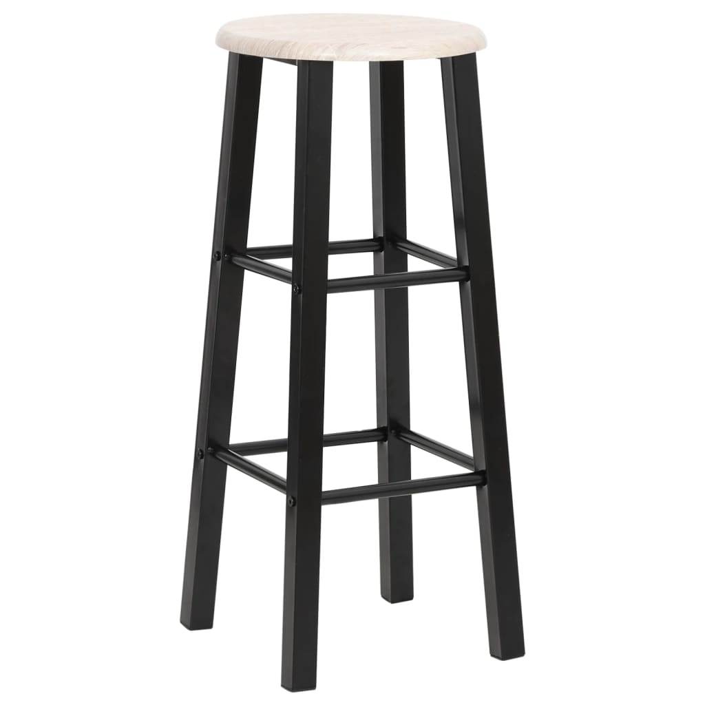Tabourets de bar 2 pcs Noir MDF