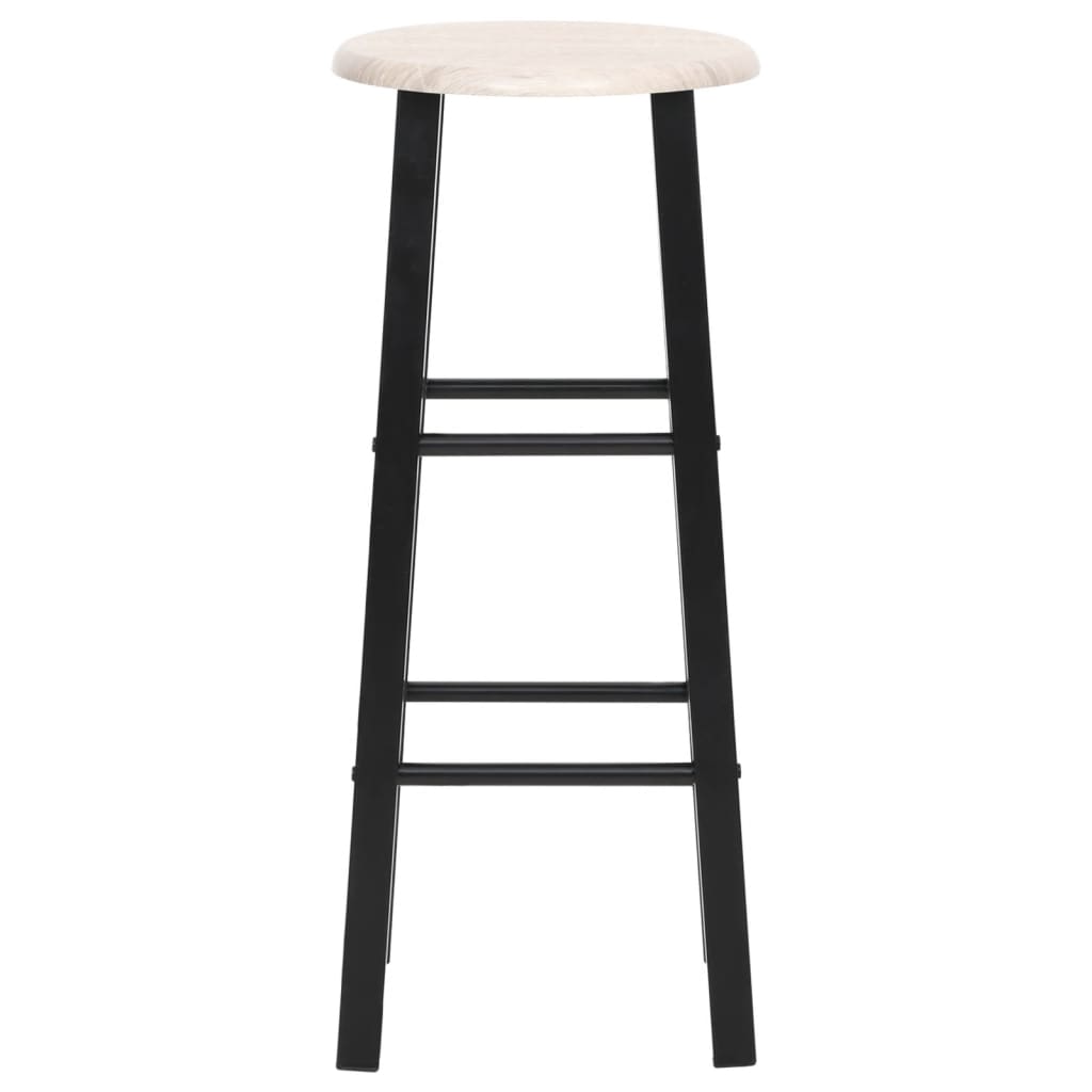 Tabourets de bar 2 pcs Noir MDF