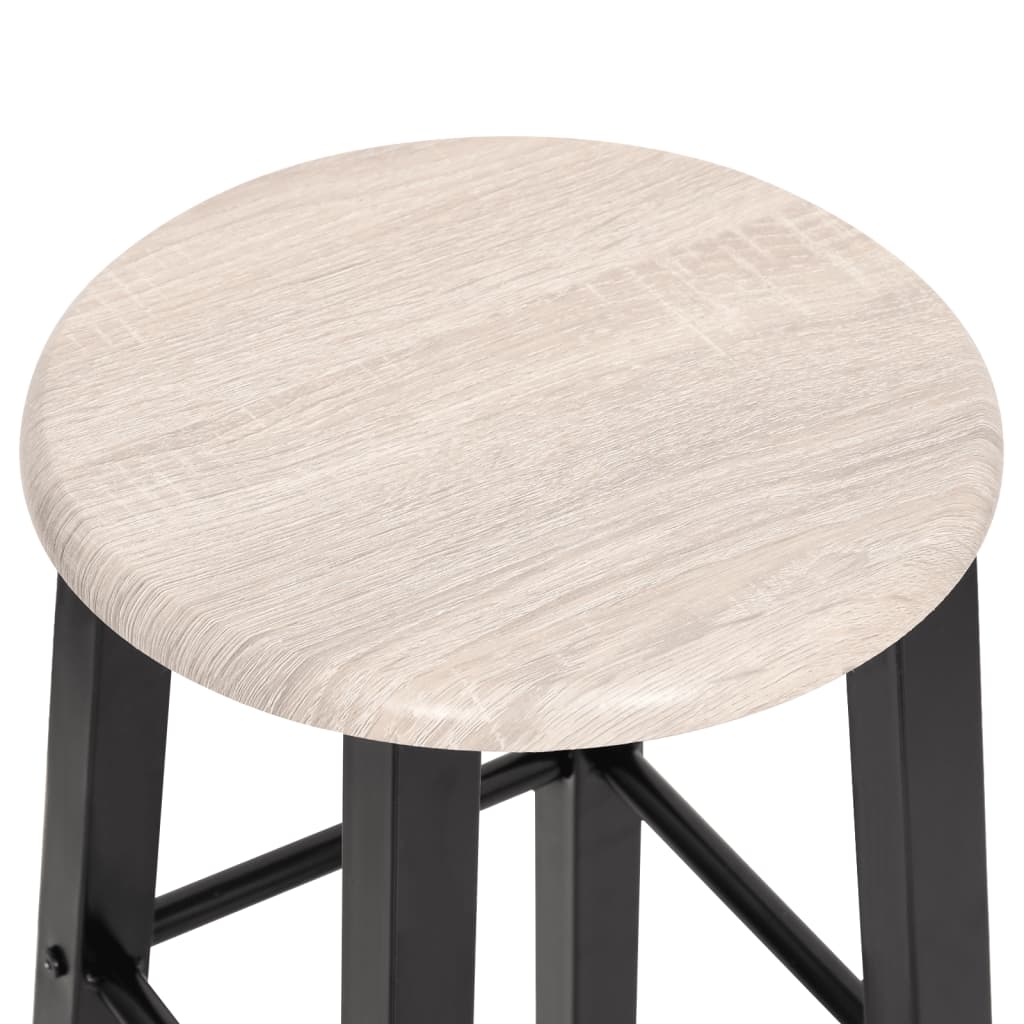 Tabourets de bar 2 pcs Noir MDF