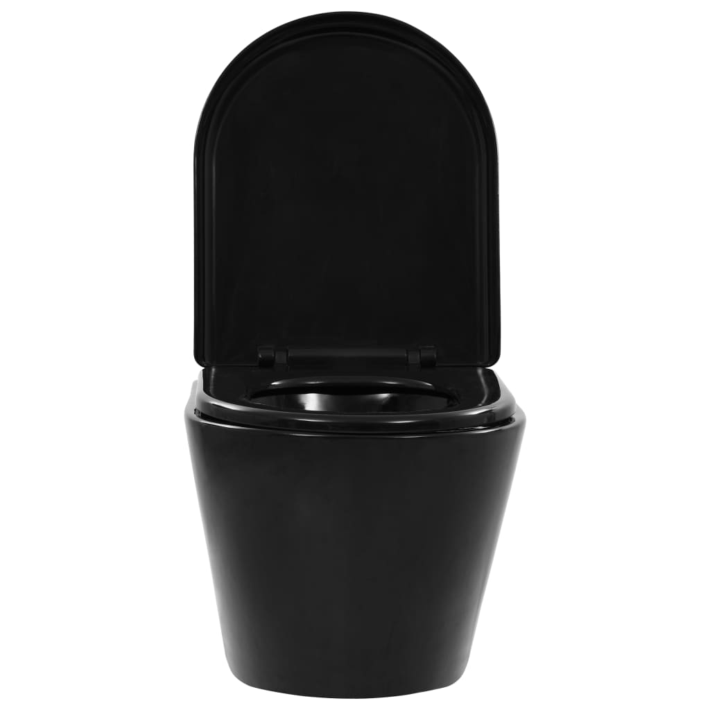Toilette suspendue au mur sans rebord Céramique Noir