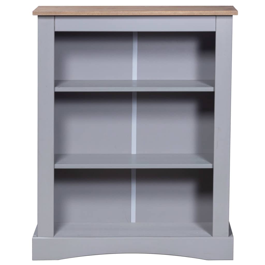 Bibliothèque 3 niveaux Corona Pin mexicain Gris 81x29x100 cm