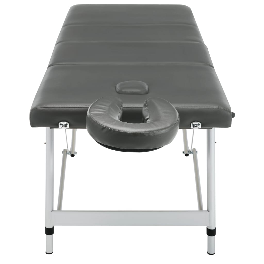 Table de massage 4 zones Cadre en aluminium Anthracite 186x68cm