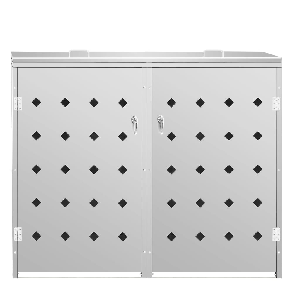 Abri de poubelle double sur roulettes 240 L Acier inoxydable