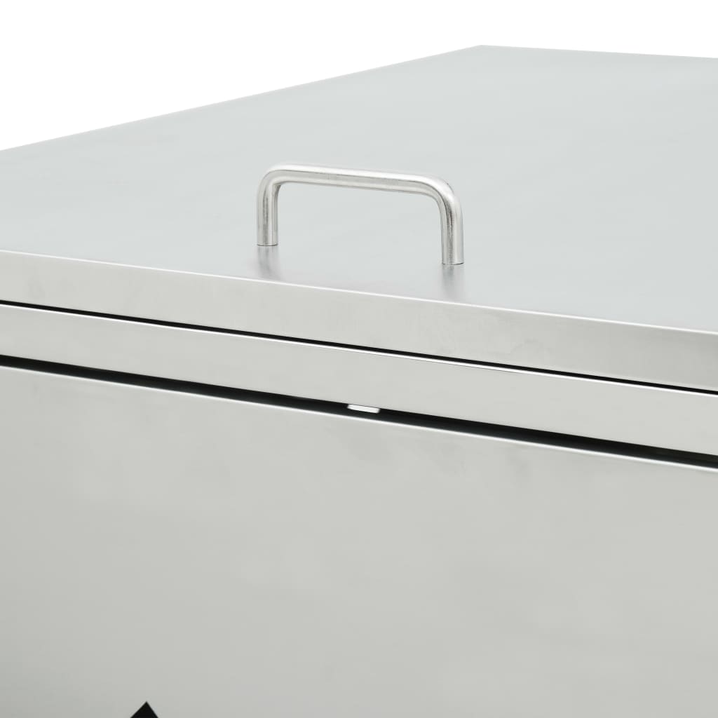 Abri de poubelle double sur roulettes 240 L Acier inoxydable
