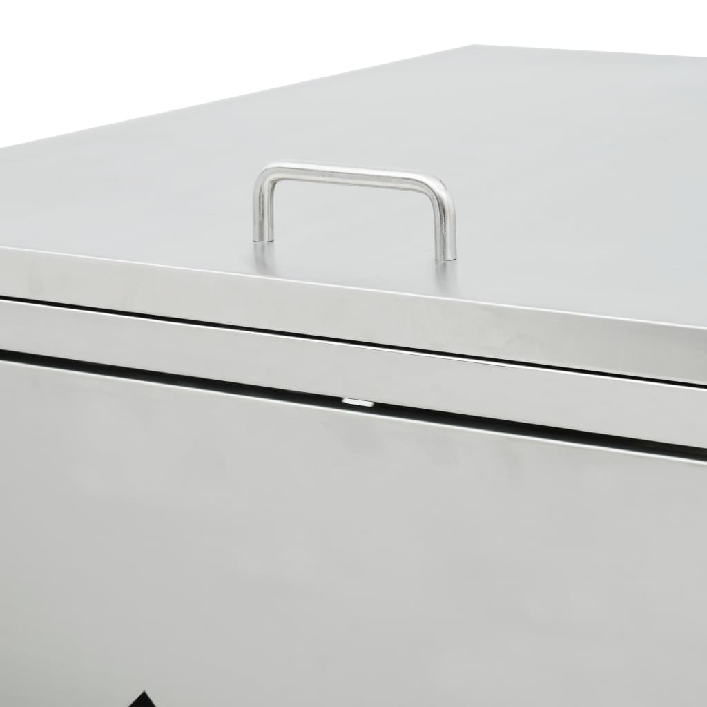 Abri de poubelle triple sur roulettes 240 L Acier inoxydable