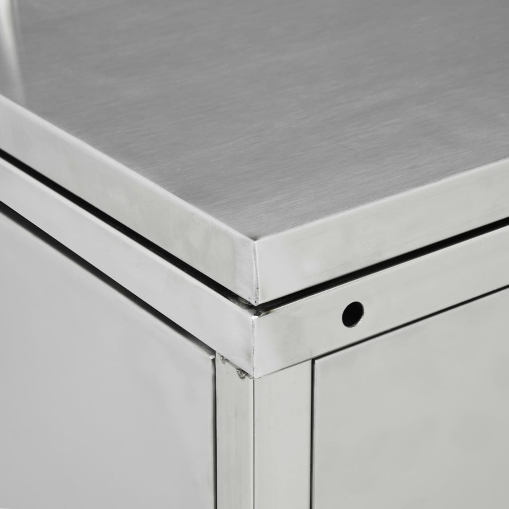 Abri de poubelle triple sur roulettes 240 L Acier inoxydable