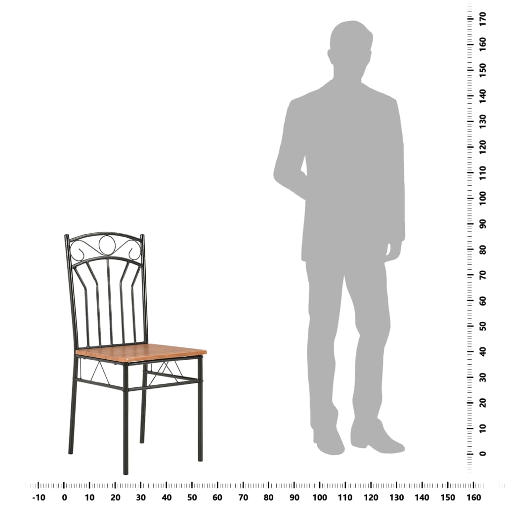 Chaises de salle à manger 6 pcs Marron MDF