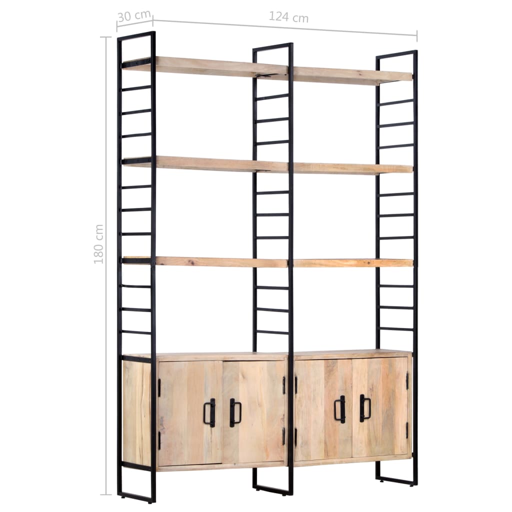 Bibliothèque à 4 niveaux 124x30x180 cm Bois de manguier massif