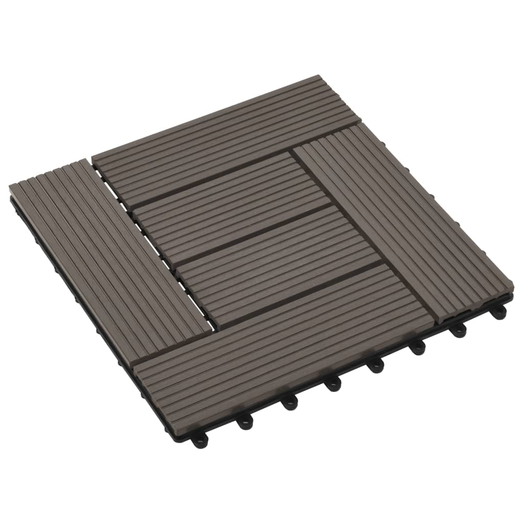 Carreaux de terrasse 22 pcs 30 x 30 cm 2 m² WPC Marron foncé