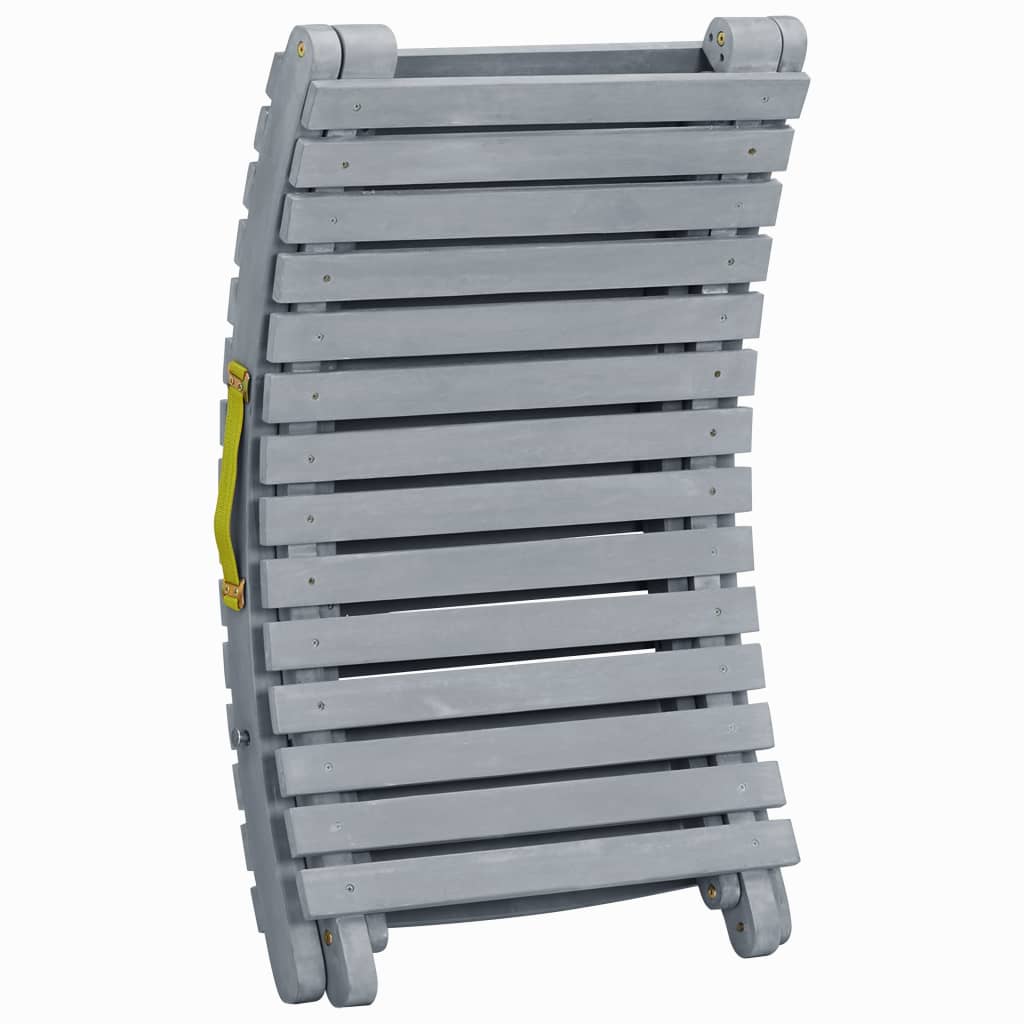 Chaise longue Délavage gris Bois d'acacia solide