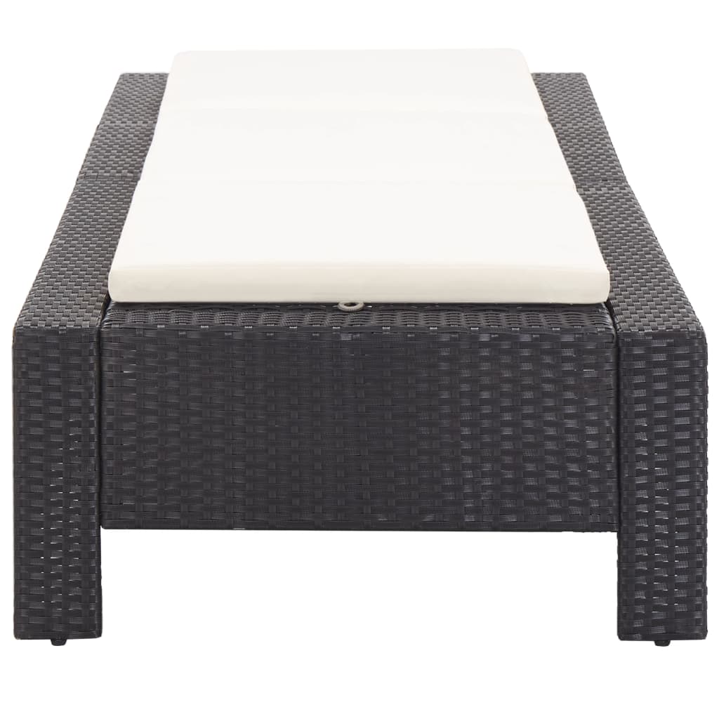 Transat avec coussin Noir Résine tressée