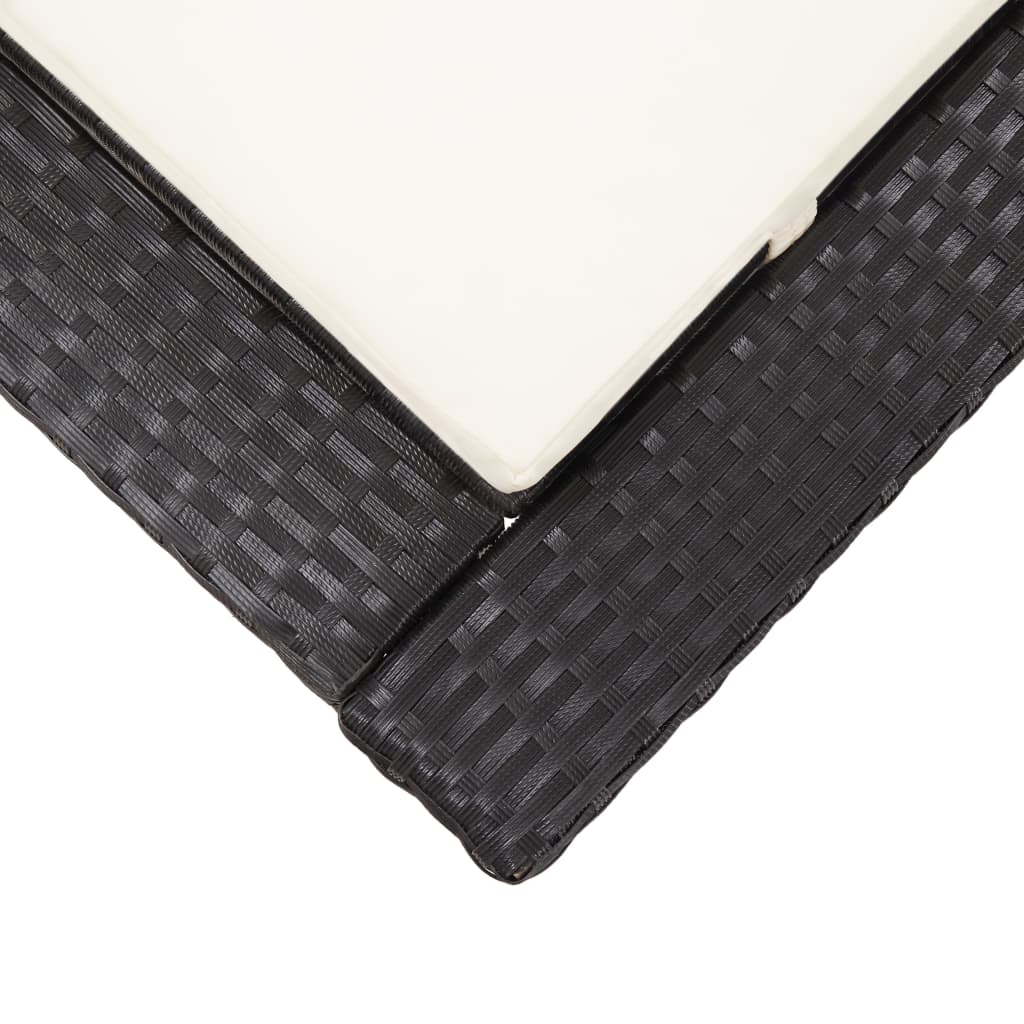 Transat avec coussin Noir Résine tressée