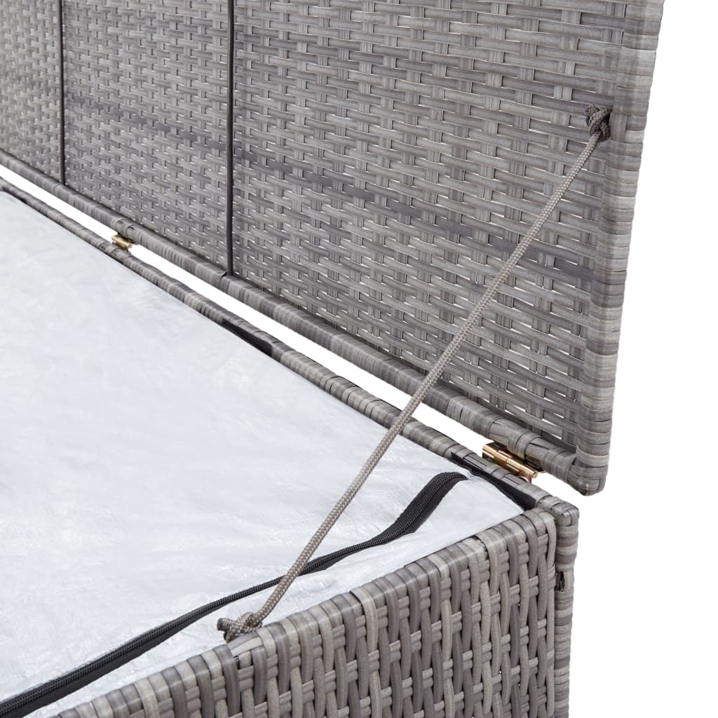 Boîte de rangement de jardin Gris 150x100x100 cm Résine tressée