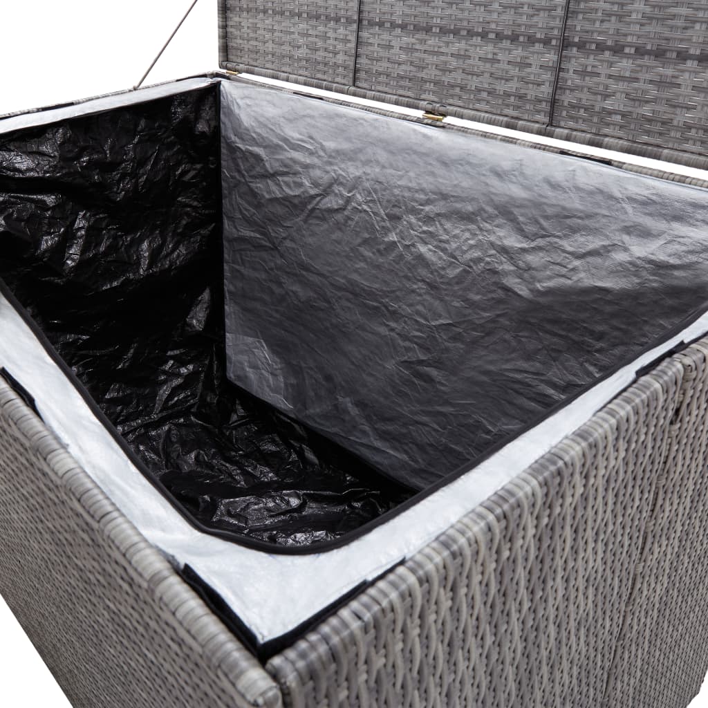 Boîte de rangement de jardin Gris 150x100x100 cm Résine tressée