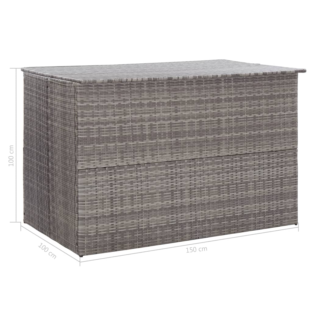 Boîte de rangement de jardin Gris 150x100x100 cm Résine tressée