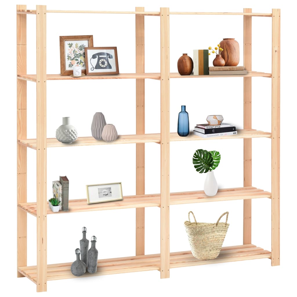 Étagère de stockage 5 niveaux 170x38x170 cm Pin solide 500 kg