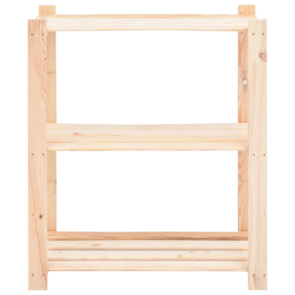 Étagère de stockage 3 niveaux 80x38x90 cm Pin solide 150 kg