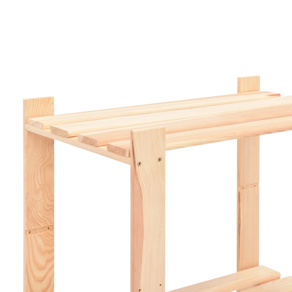 Étagère de stockage 3 niveaux 80x38x90 cm Pin solide 150 kg