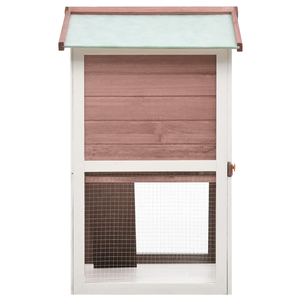 Clapier d'extérieur 3 portes Marron Bois