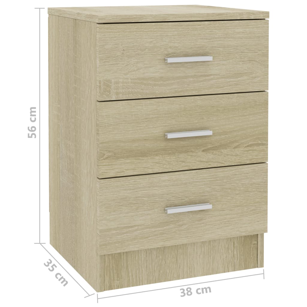 Tables de chevet 2 pcs Chêne Sonoma 38 x 35 x 56 cm Aggloméré
