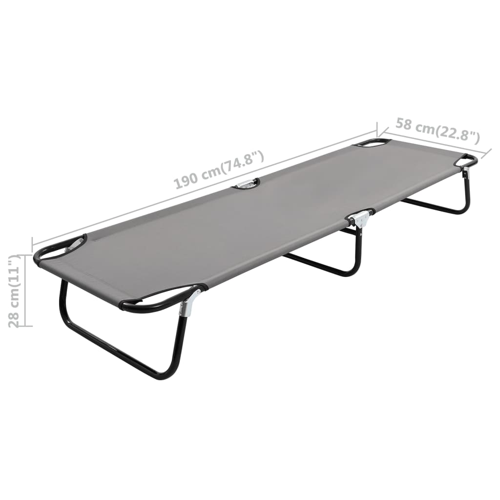 Chaise longue pliable Gris Acier